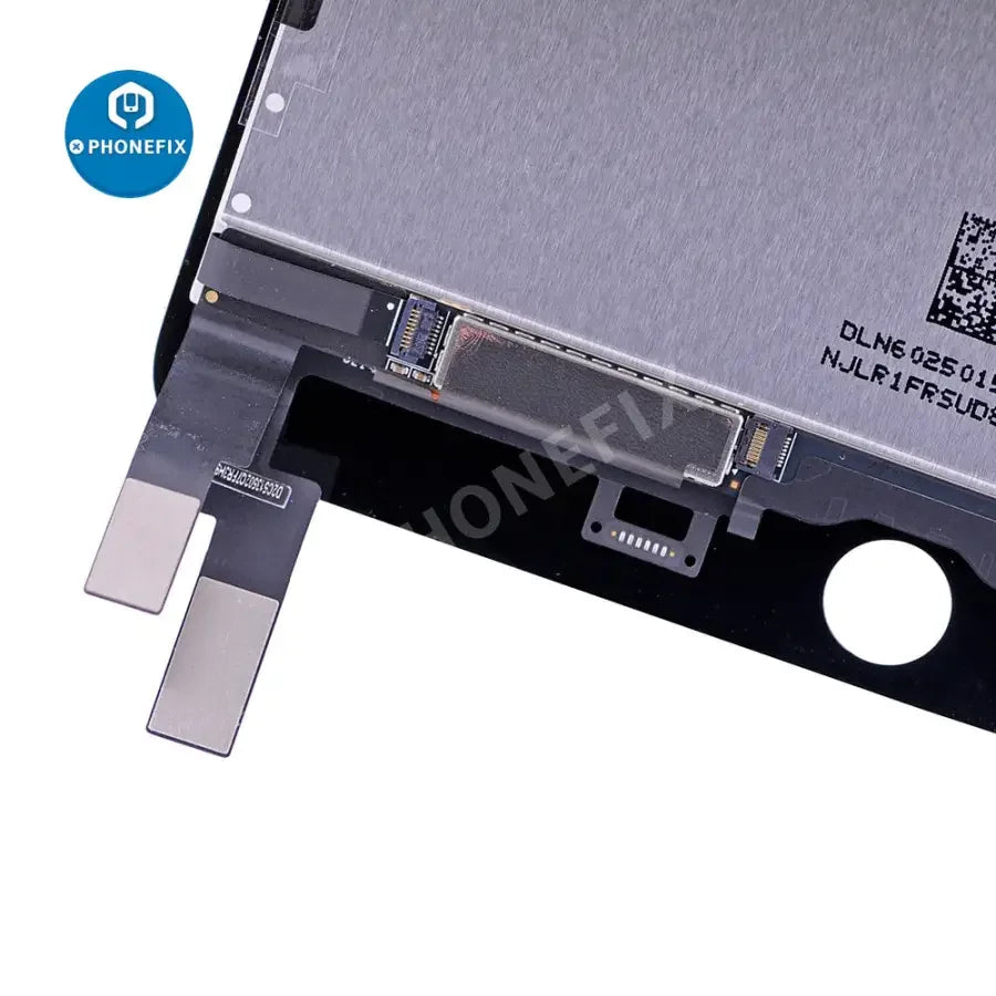 iPad Mini 4 LCD digitizer assembly replacement from PHONEFIX, showing the screen without home button for repair or upgrade.