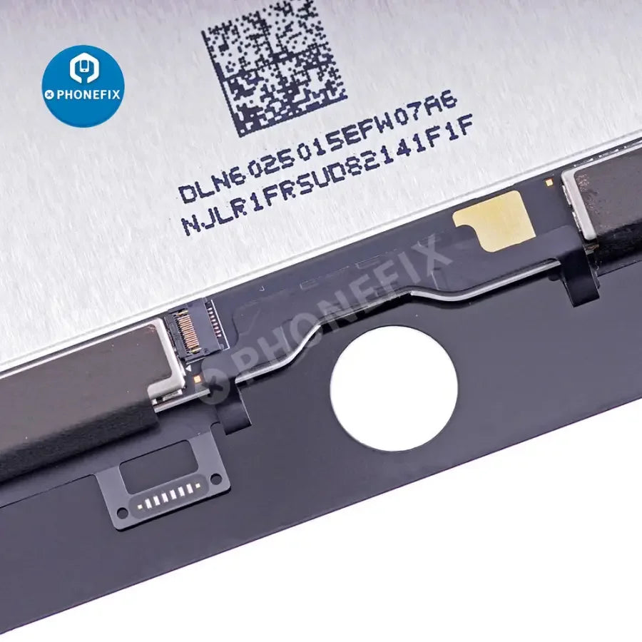 iPad Mini 4 LCD digitizer assembly replacement by PHONEFIX, showing the screen without the home button.