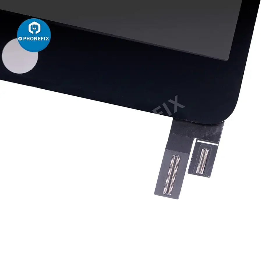 iPad Mini 4 LCD digitizer assembly replacement by PHONEFIX without home button, showing the screen and digitizer components.