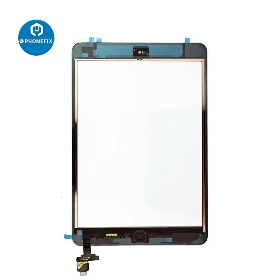 iPad Mini 1/2 digitizer assembly replacement by PHONEFIX, showing the new screen component for repair or upgrade.