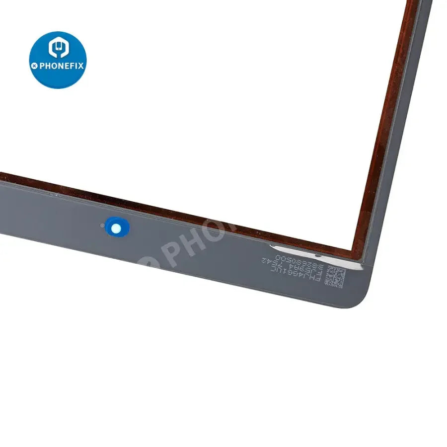iPad 6 touch screen digitizer replacement by PHONEFIX, showing the assembled iPad screen with digitizer attached.