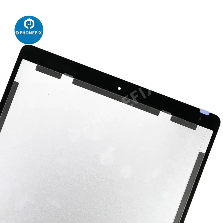 iPad Pro 12.9-inch 2nd Gen LCD digitizer assembly with soldered board for replacement, showing the assembled screen and components.