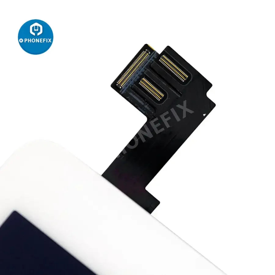 iPad Air 2 LCD screen with digitizer assembly replacement by PHONEFIX, showing the assembled display and digitizer components.
