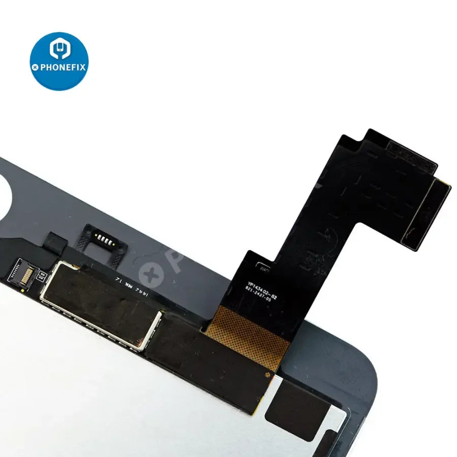 iPad Air 2 LCD with digitizer assembly replacement from PHONEFIX, showing the screen and digitizer without home button