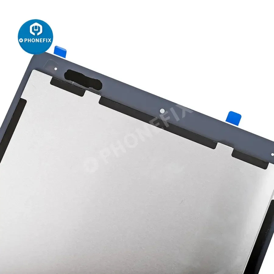 iPad Pro 12.9-inch 2nd Gen LCD screen with digitizer assembly replacement by PHONEFIX, showing the assembled display and digitizer.