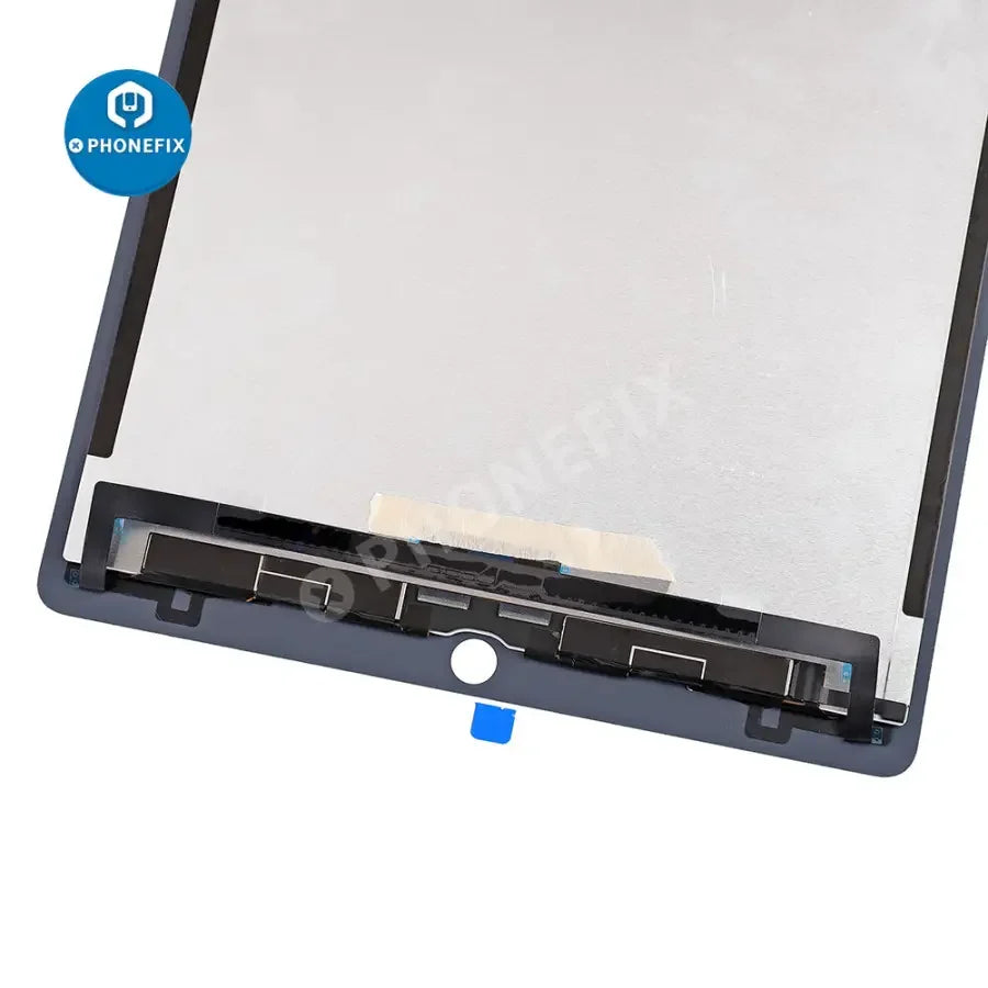 iPad Pro 12.9-inch 2nd Gen LCD with digitizer assembly replacement by PHONEFIX, showing the assembled screen and digitizer components.