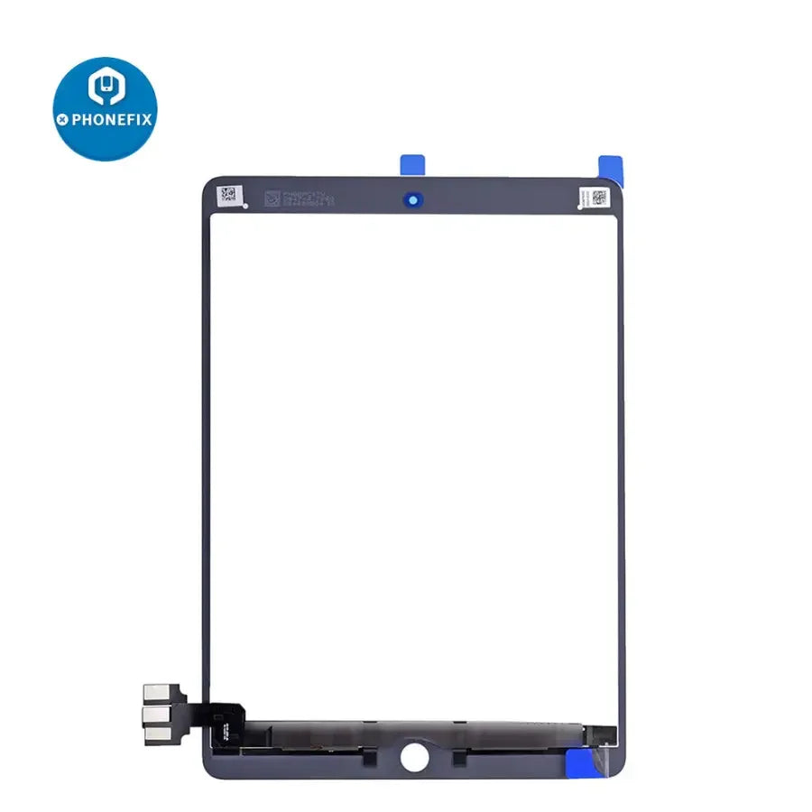 iPad Pro 9.7-inch touch screen digitizer with OCA glue replacement by PHONEFIX, showing the new replacement screen for iPad repair
