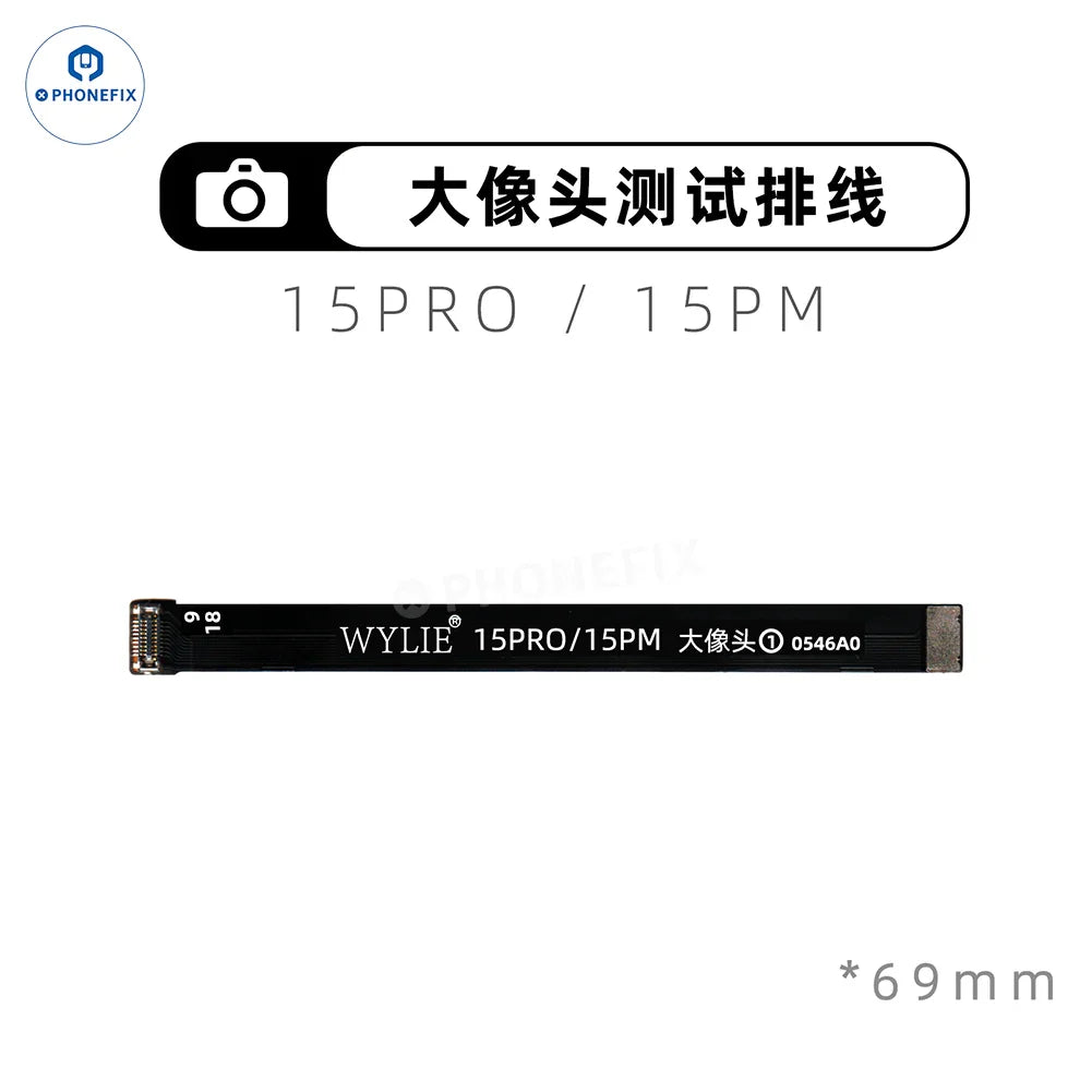 WYLIE iPhone X to Pro Max rear camera extension FPC test cable by PHONEFIX, flexible black connector cable for iPhone accessories.