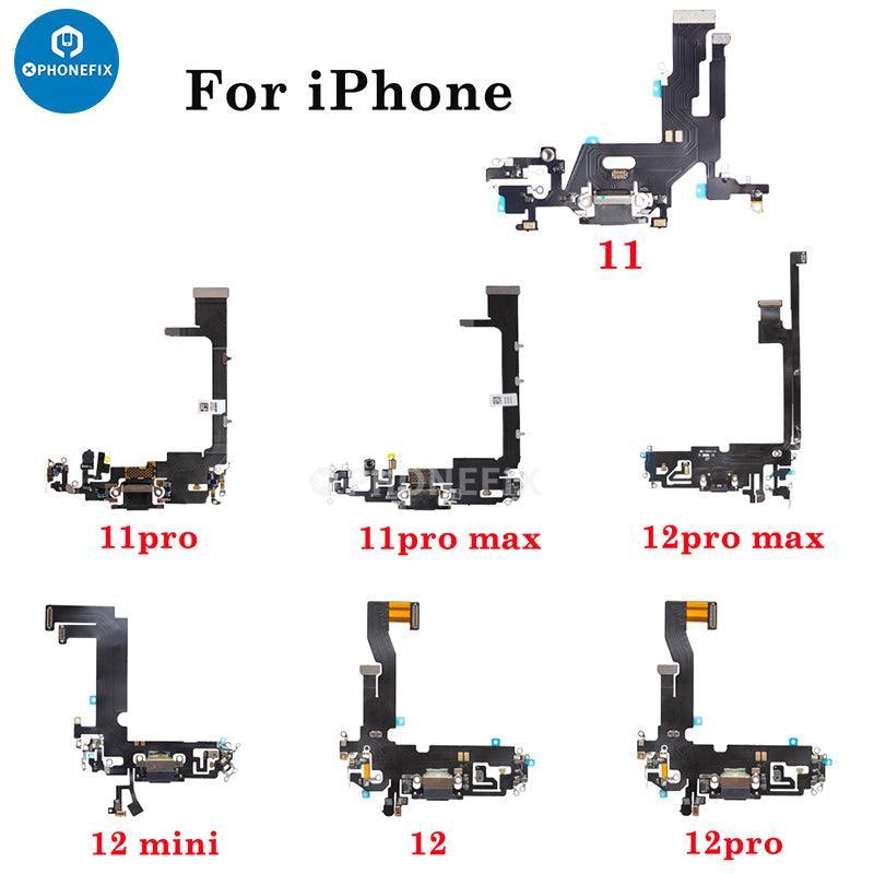 iPhone Lightning USB-C charging port flex cable replacement by PHONEFIX, showing the flexible cable for iPhone accessories.