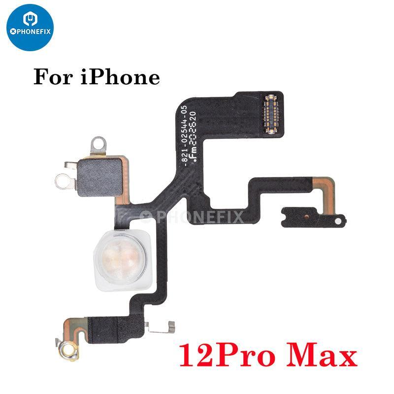 PhoneFix iPhone 11-15 Pro Max flashlight flex cable replacement for iPhone accessories, showing the flex cable component.