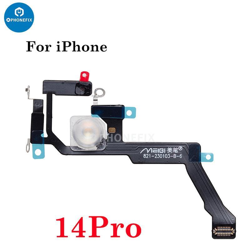PHONEFIX iPhone 11-15 Pro Max flashlight flex cable replacement for iPhone accessories, showing the flexible cable for repair.