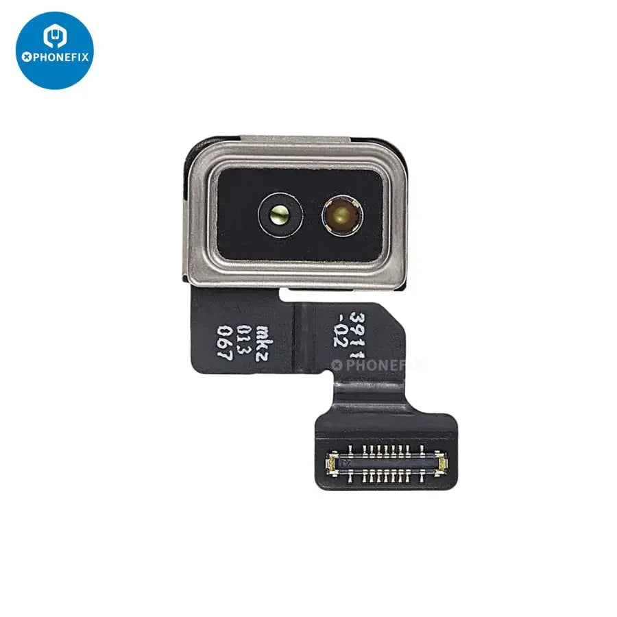 Cable flexible del escáner de radar infrarrojo para la serie iPhone 12-14, marca PHONEFIX, vista de cerca del componente de repuesto para accesorios de iPhone.