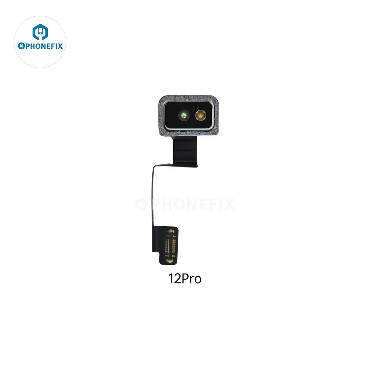 PHONEFIX JCID programmable LiDAR radar FPC fixing iPhone rear camera, showing the flexible printed circuit board for iPhone accessories.