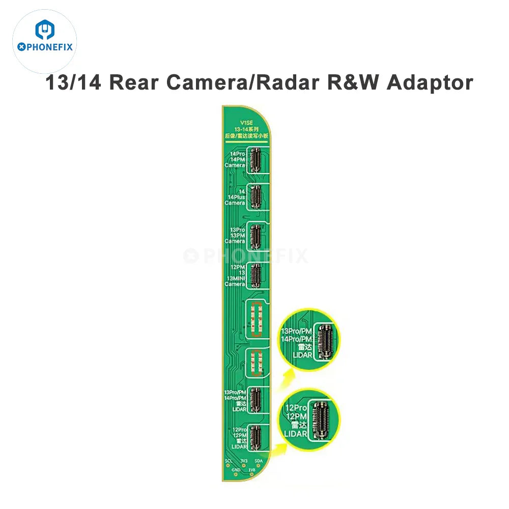PHONEFIX JCID programmable LiDAR radar FPC adapter for iPhone rear camera repair, showing the small electronic component on a white background.