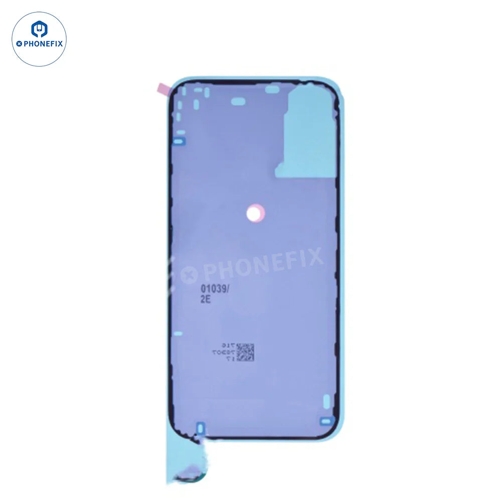 Waterproof sealing adhesive sticker for iPhone 15-16 Pro Max screen, waterproof iPhone accessories by PHONEFIX, shown on iPhone 16 Plus.