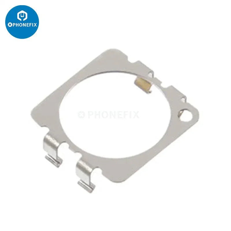 PHONEFIX rear camera metal bracket replacement for iPhone 6 to 11 Pro Max, showing the durable metal component for camera repair.