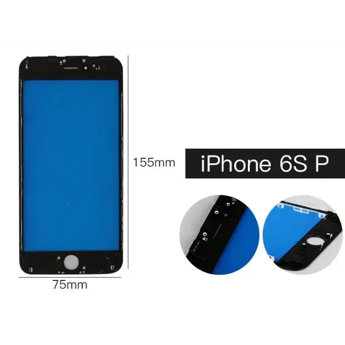 Cache de cadre central d'écran LCD pour iPhone 6-X de PHONEFIX, présenté en noir avec des découpes précises pour l'assemblage.