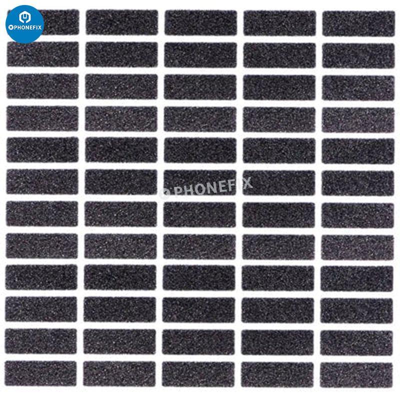 PhoneFix replacement foam pads for iPhone 6-11 Pro Max front camera, showing new foam padding for camera lens protection.