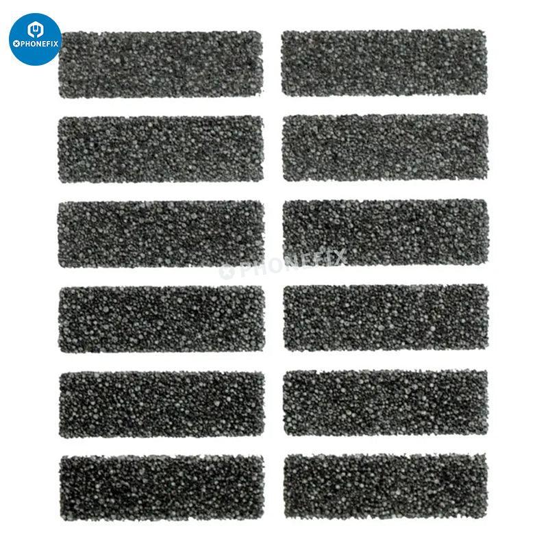 PhoneFix replacement foam pads for iPhone 6 to 11 Pro Max front camera, designed to secure and protect the camera lens.