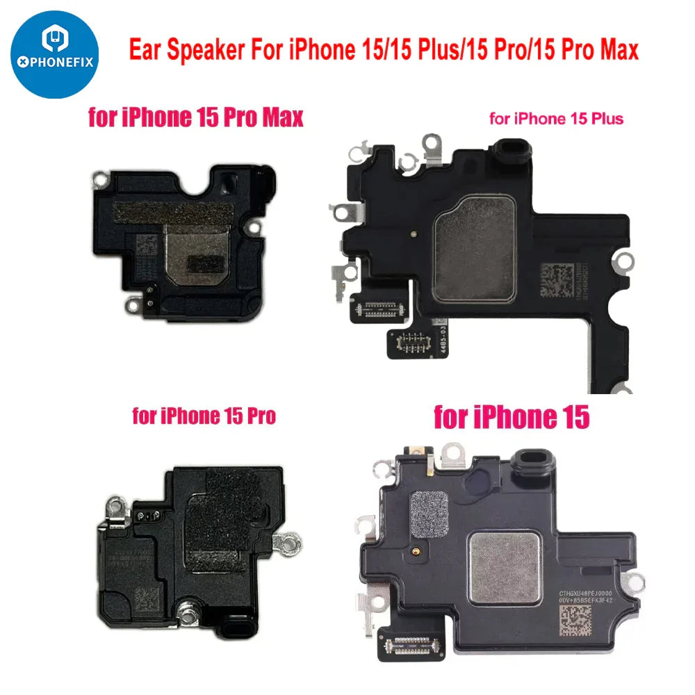 iPhone earpiece speaker replacement for iPhone accessories by PHONEFIX, showing the sound receiver component on a white background.