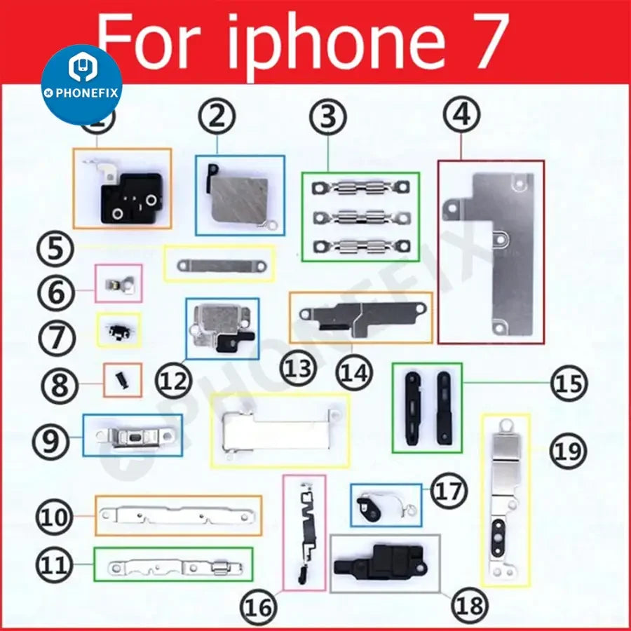 Petit support de protection en métal ferreux pour iPhone 6-13 Pro Max, accessoire de pièces internes de téléphone de PHONEFIX, utilisé dans les réparations d'appareils.