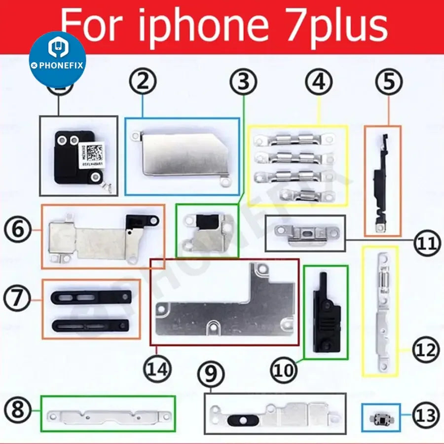 Petit support métallique de protection pour les composants internes des iPhone 6 à 13 Pro Max, conçu par PHONEFIX pour les accessoires iPhone.