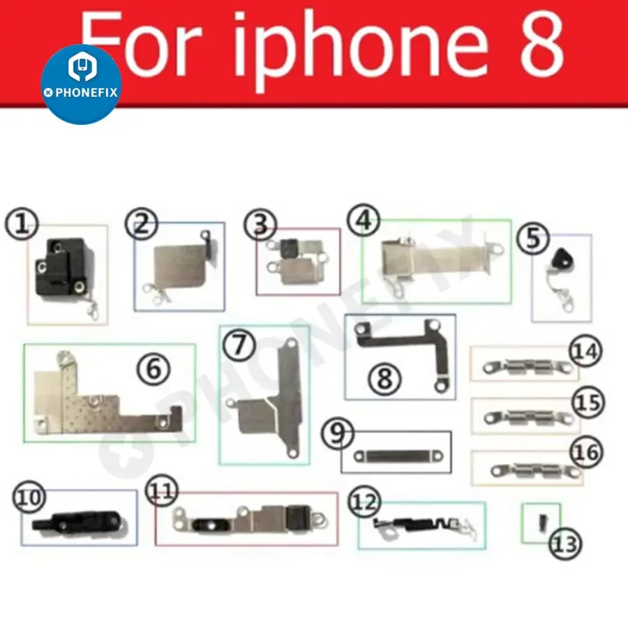 Petit support de protection en métal pour les parties internes des iPhone 6 à 13 Pro Max, compatible avec les accessoires PHONEFIX pour iPhone.