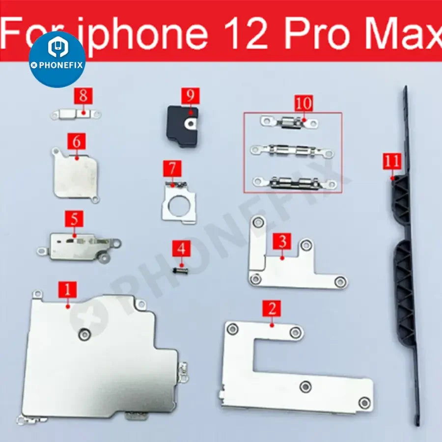 Petit support de protection en métal ferreux pour les parties internes des iPhone 6 à 13 Pro Max, utilisé comme accessoire de téléphone par PHONEFIX.