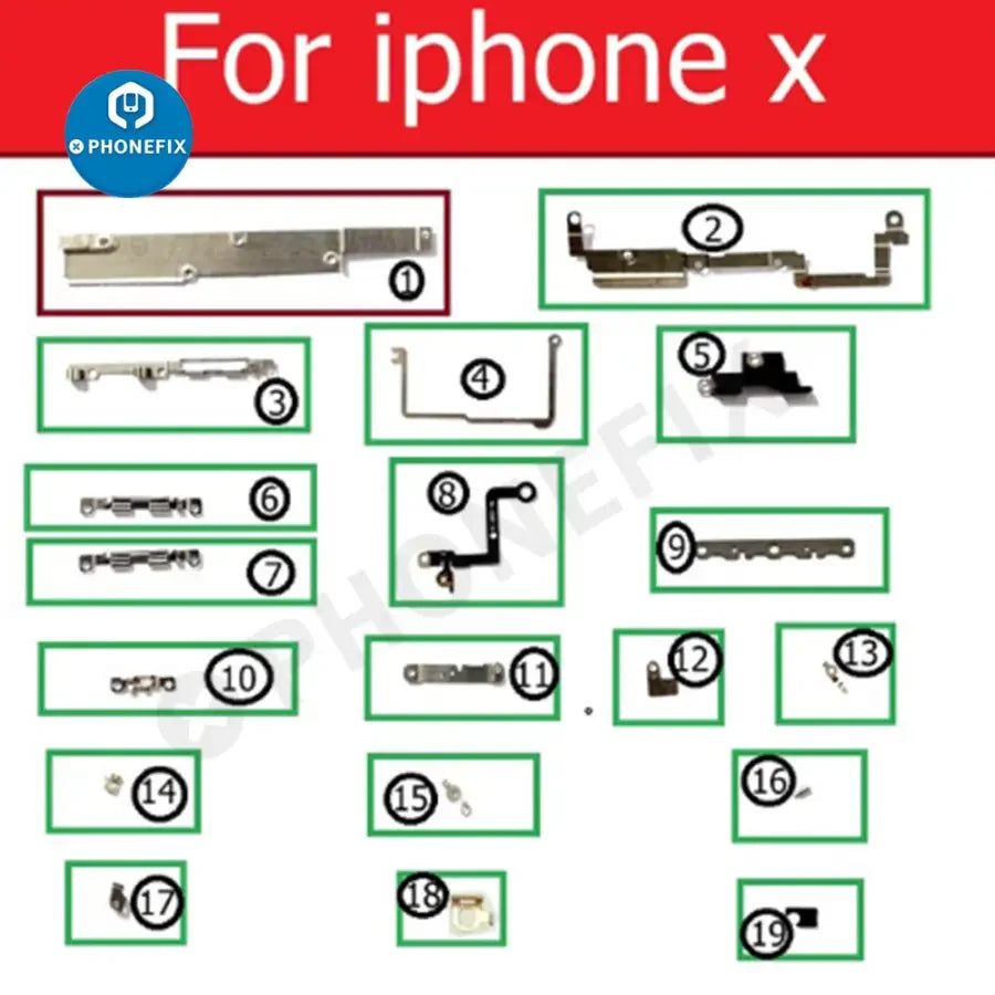 Petit support de protection en métal pour les parties internes des iPhone 6 à 13 Pro Max, compatible avec les accessoires PHONEFIX pour iPhone.