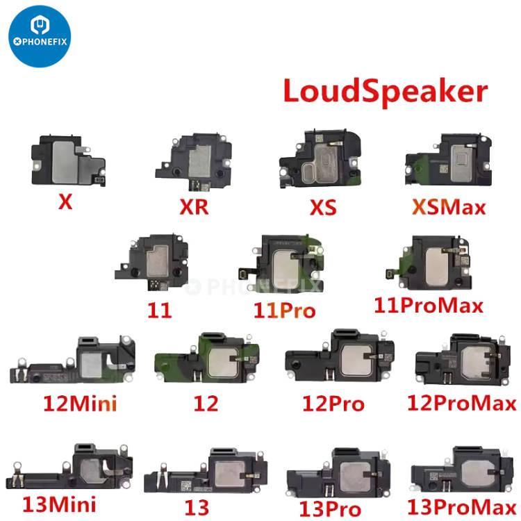 PHONEFIX iPhone 6-17 Pro Max loudspeaker and ringer buzzer replacement for iPhone accessories, showing the replacement part.