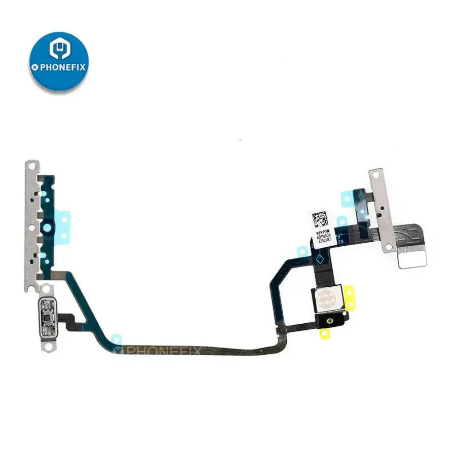 iPhone power button flex cable with bracket replacement, PHONEFIX iPhone accessory, for repair or replacement purposes.