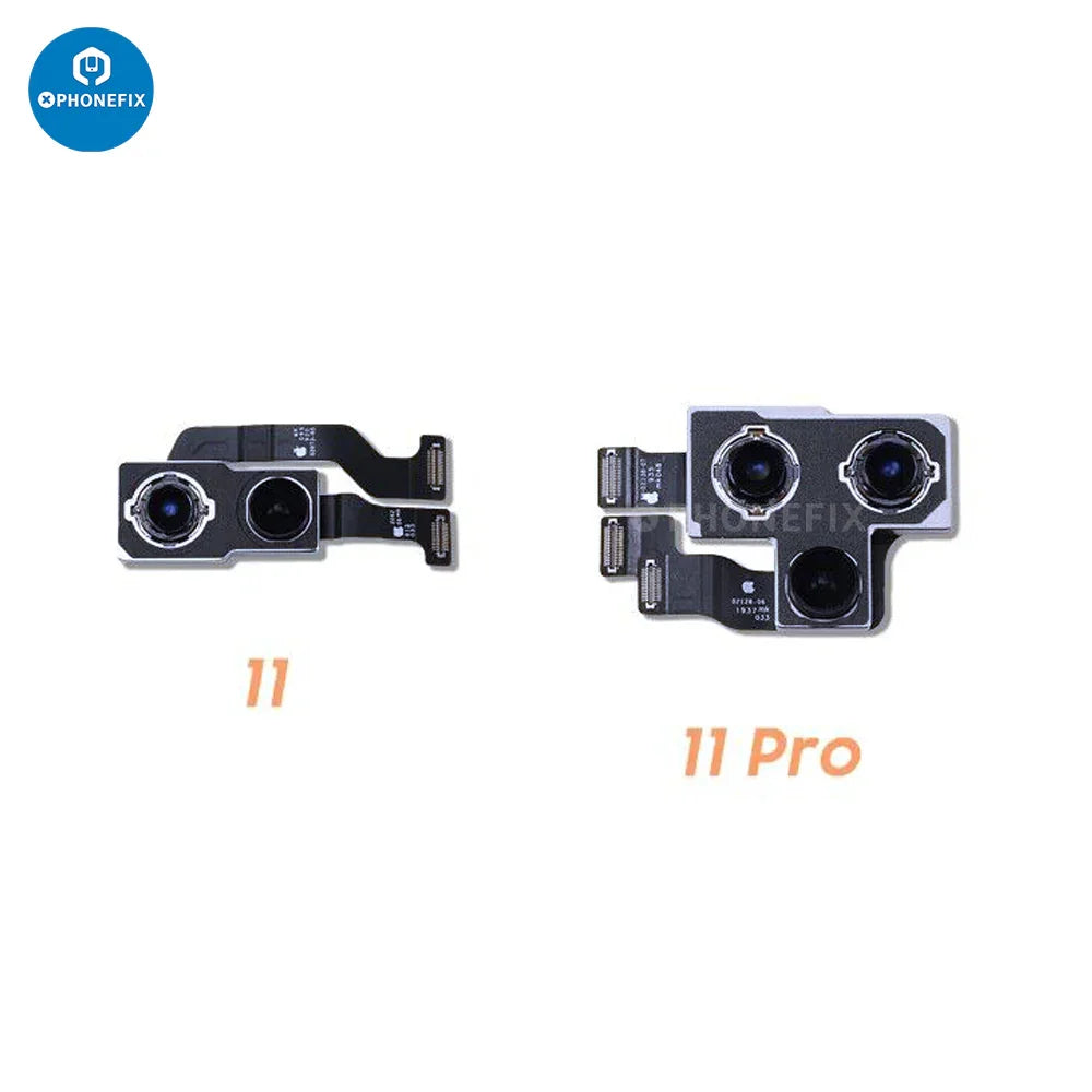 Rear camera assembly for iPhone 7 to 16 Pro Max by PHONEFIX, showing the camera lens and connector components.