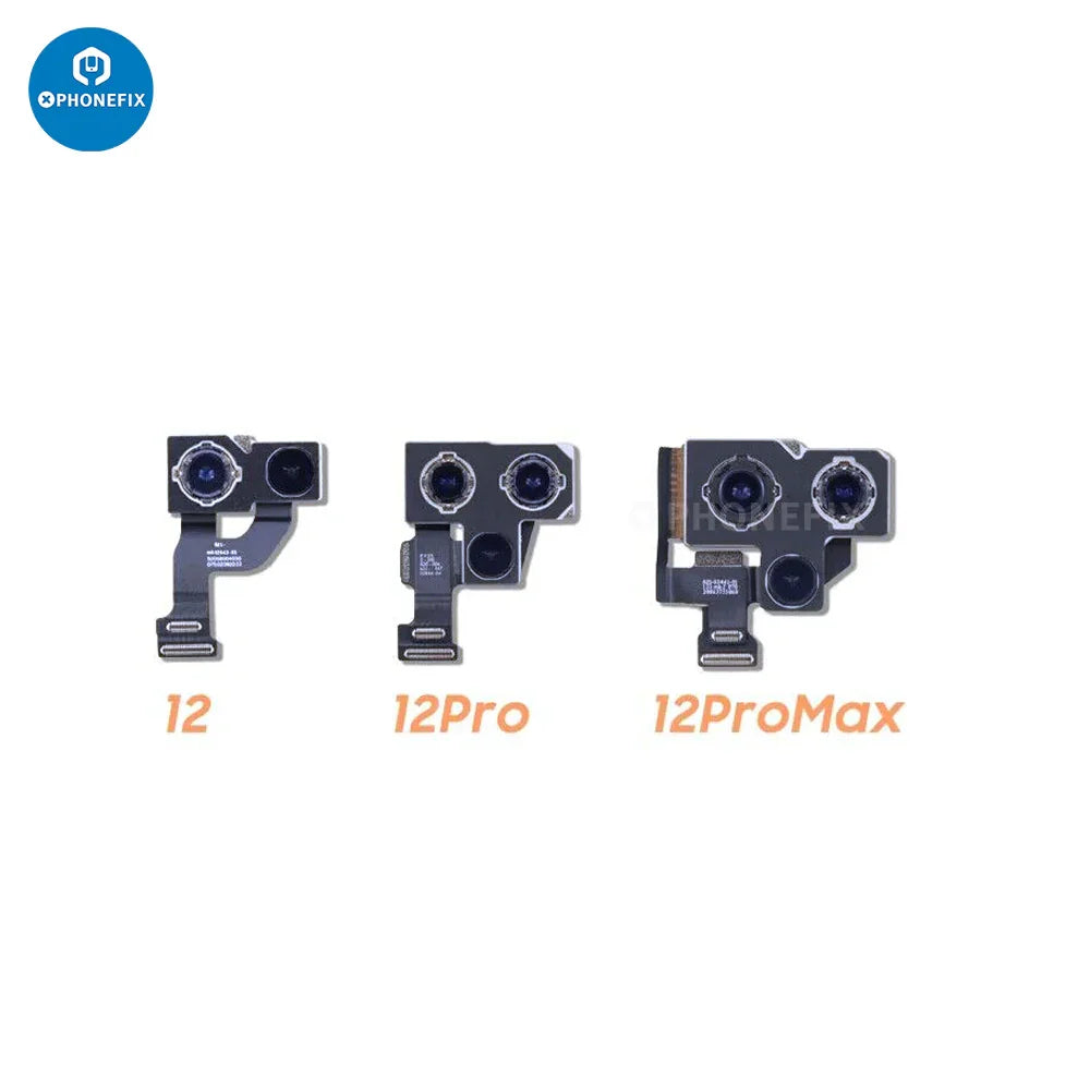 Rear camera assembly for iPhone 7 to iPhone 16 Pro Max, replacement iPhone accessories by PHONEFIX, shown in image B12.
