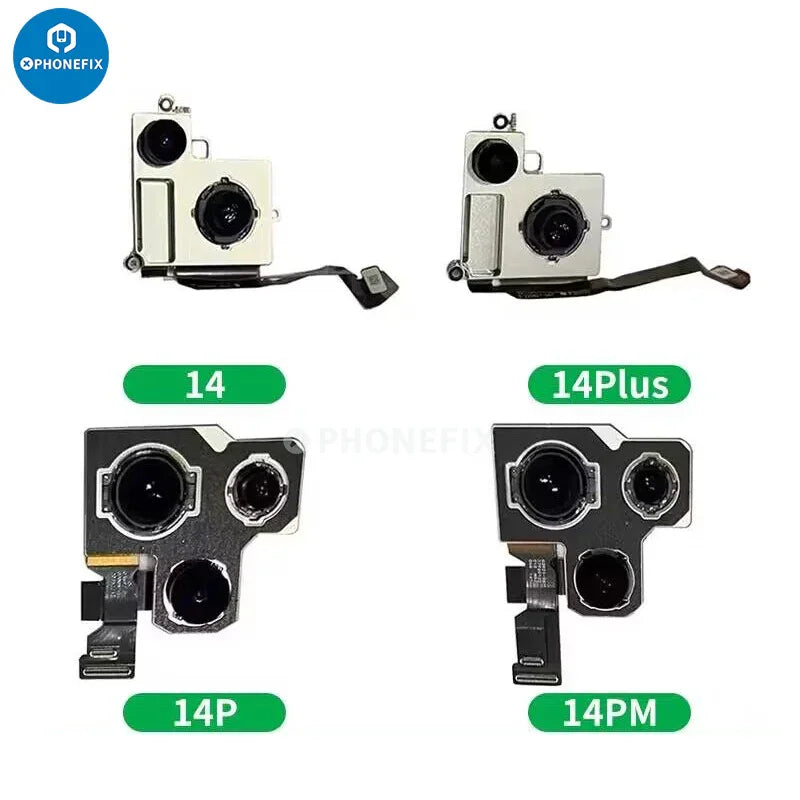 Rear camera assembly for iPhone 7 to 16 Pro Max, compatible with iPhone accessories by PHONEFIX, shown in the image.