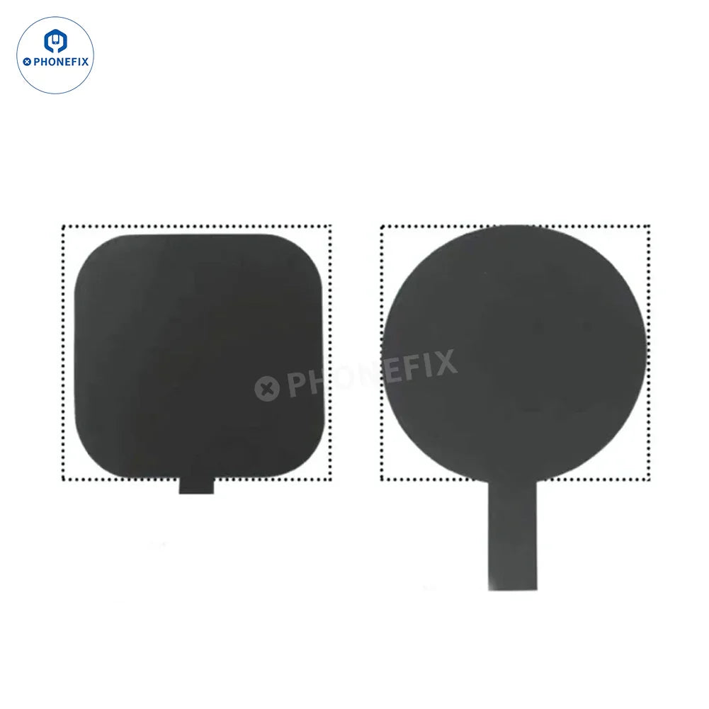 PHONEFIX iPhone back cover with wireless charging insulation protective sticker, showcasing the sleek, durable accessory on a white background.