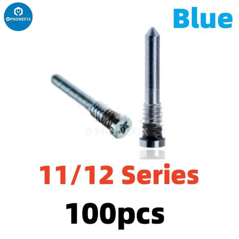 Set of iPhone bottom pentalobe screws replacement parts for iPhone accessories by PHONEFIX, designed for easy repair.