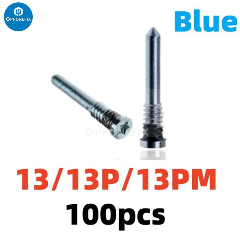 Set of iPhone bottom pentalobe screws replacement parts for iPhone accessories by PHONEFIX, shown in the image.