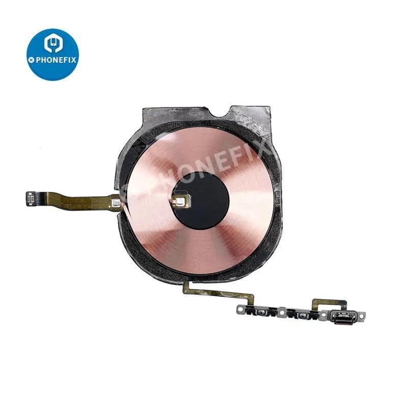 Wireless NFC charging flex assembly for iPhone X to 15 Pro Max, compatible with iPhone accessories from PHONEFIX.