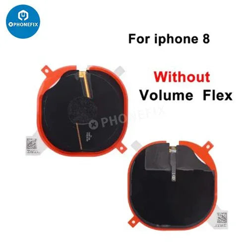 Wireless NFC charging flex assembly for iPhone X to iPhone 15 Pro Max, showing flexible cable and connector for iPhone accessories.