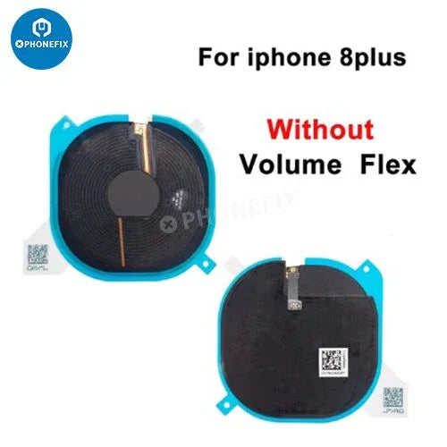 Wireless NFC charging flex assembly for iPhone X to iPhone 15 Pro Max, compatible with PHONEFIX iPhone accessories, showing flex cable and connectors.