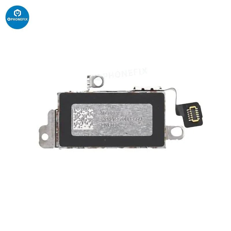 Vibration motor replacement for iPhone 8 to 14 Pro Max, PHONEFIX iPhone accessories, showing the small internal component.