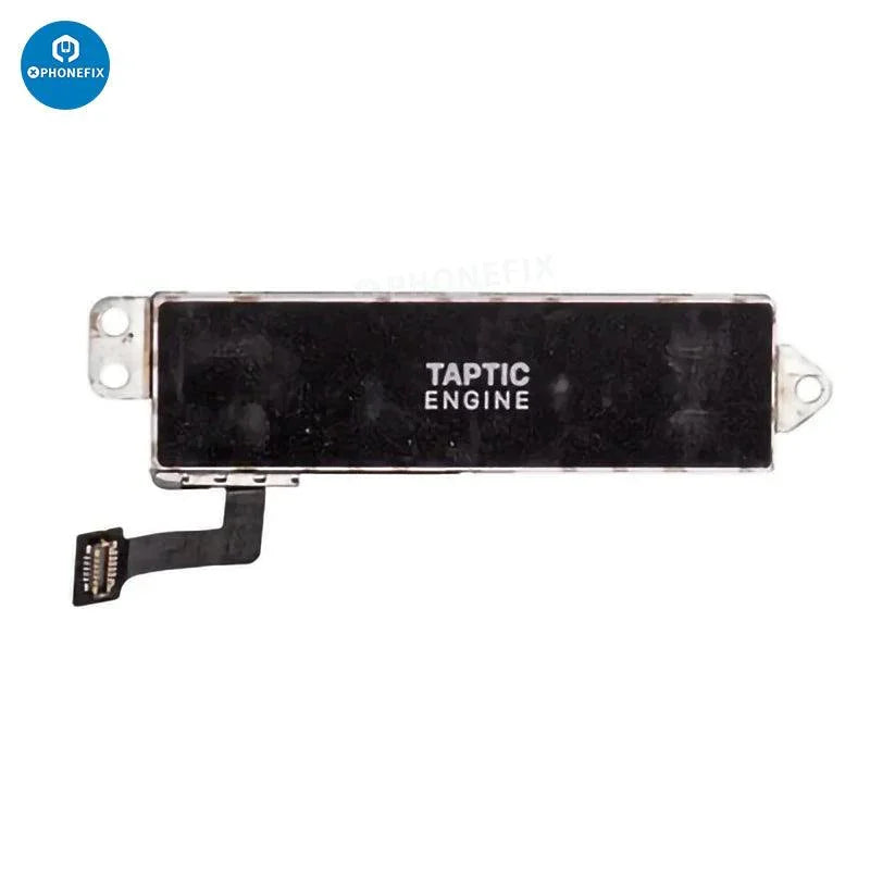 Vibration motor replacement for iPhone 8 to 14 Pro Max, PHONEFIX brand, showing the small internal motor component.