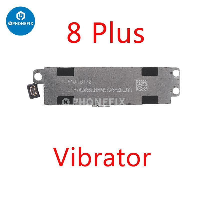Vibration motor replacement for iPhone 8 to iPhone 14 Pro Max, showing the small internal component for iPhone accessories.