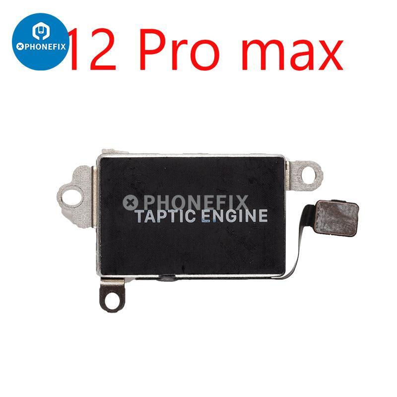 Vibration motor replacement for iPhone 8 to 14 Pro Max, PHONEFIX brand, showing the small internal motor component for repair.