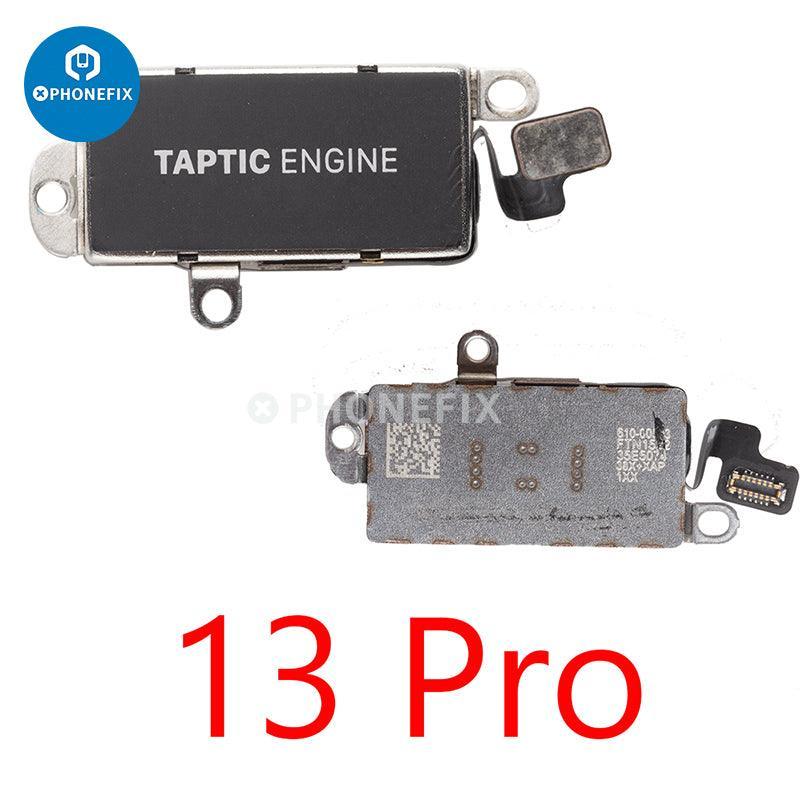 Vibration motor replacement for iPhone 8 to 14 Pro Max, PHONEFIX brand, shown with internal components on a white background.