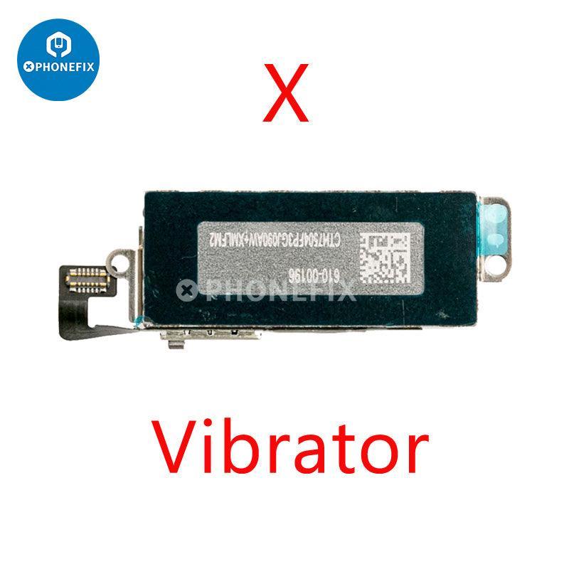 Vibration motor replacement for iPhone 8 to 14 Pro Max, PHONEFIX brand, showing the small internal component for iPhone accessories.