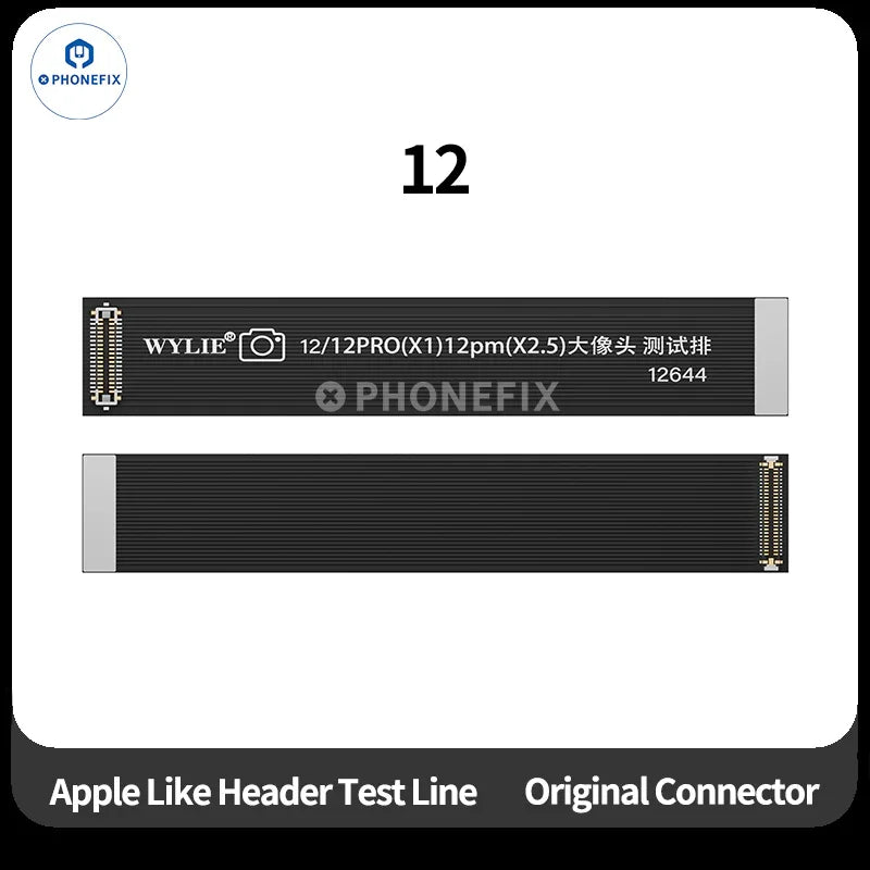 PHONEFIX Wylie LCD screen test flex cable for iPhone X to iPhone 17 Pro Max, used for testing iPhone display connections.