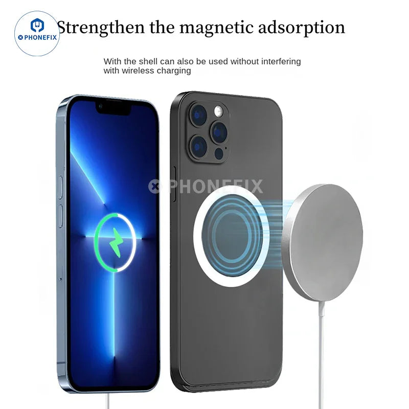 PHONEFIX MagSafe universal magnetic ring iron sheet for iPhone cases, providing secure magnetic attachment support.