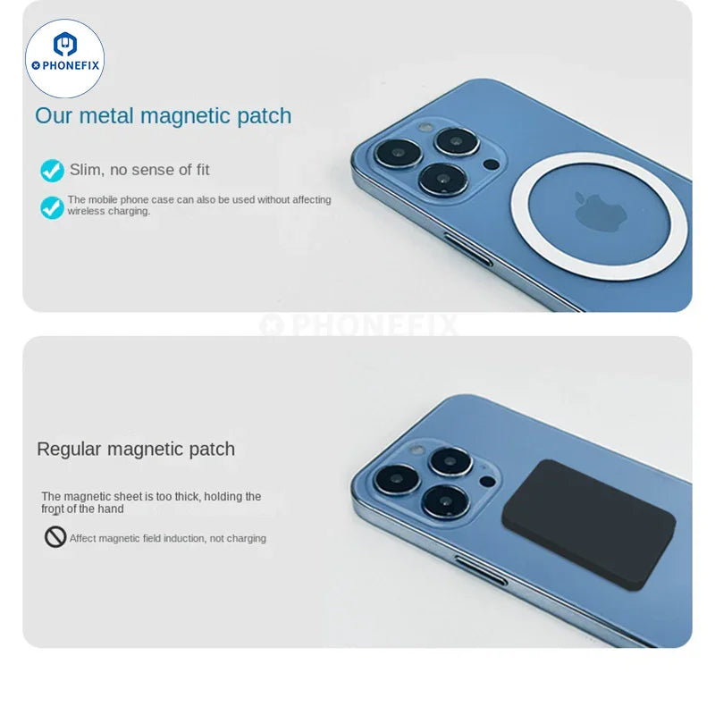 PHONEFIX MagSafe universal magnetic ring iron sheet for iPhone cases, provides magnetic support for MagSafe accessories.
