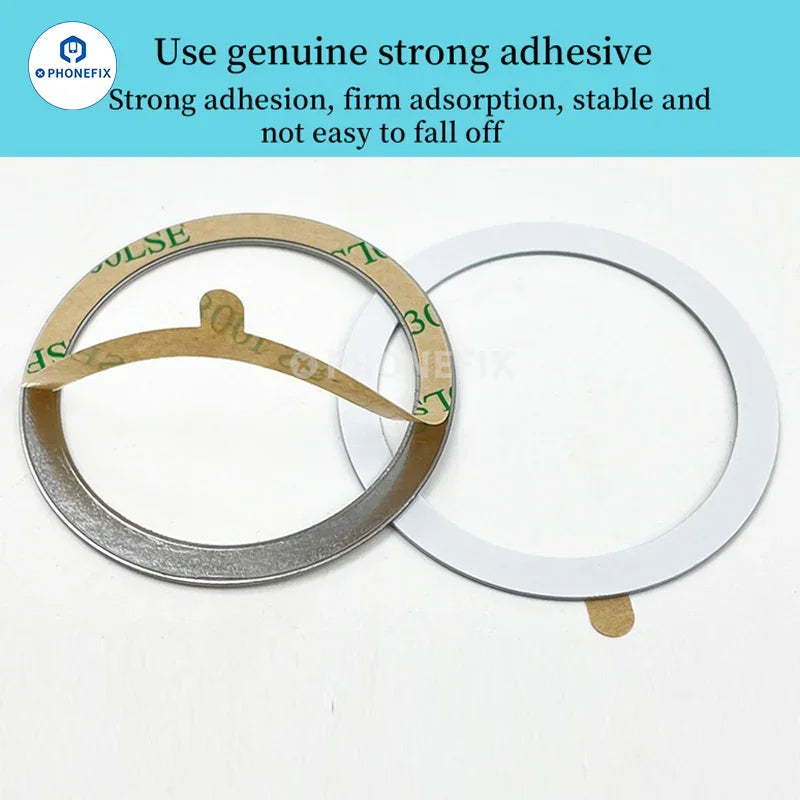 PHONEFIX MagSafe universal magnetic ring iron sheet for iPhone cases, compatible with MagSafe accessories and phone support.